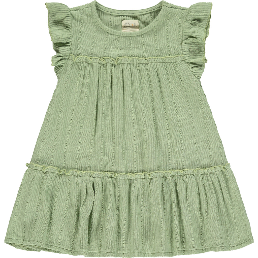pale green two tiered frill dress with frill sleeves