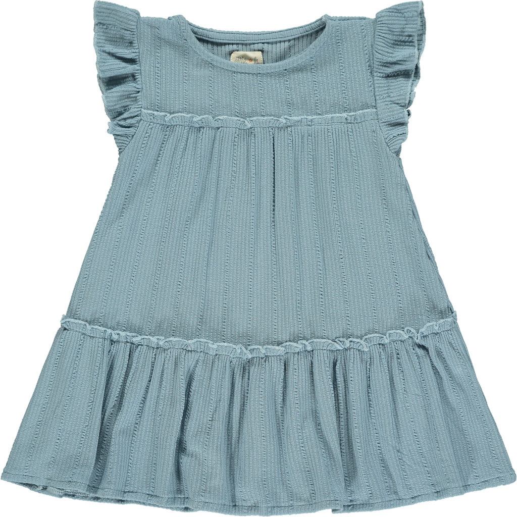 pale blue two tiered frill dress with frill sleeves