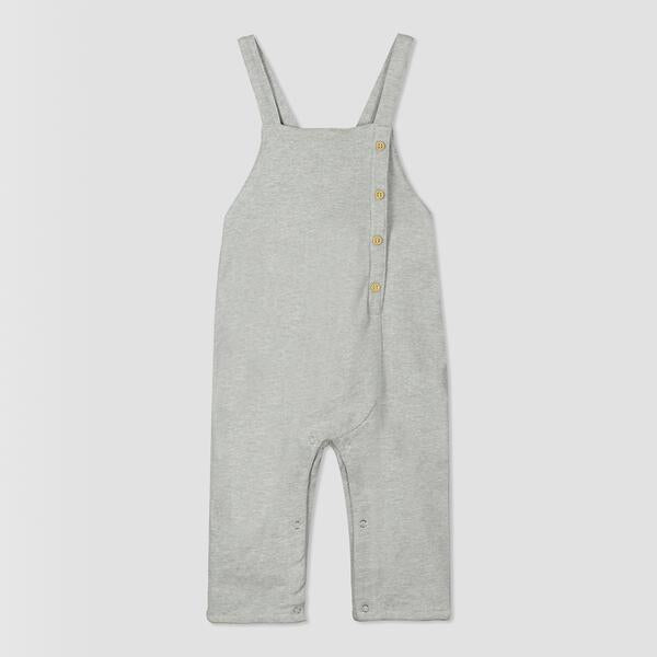 jersey overalls dungerees off set buttons on one side grey boys outfit